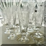 G07. Etched glass flutes. 
